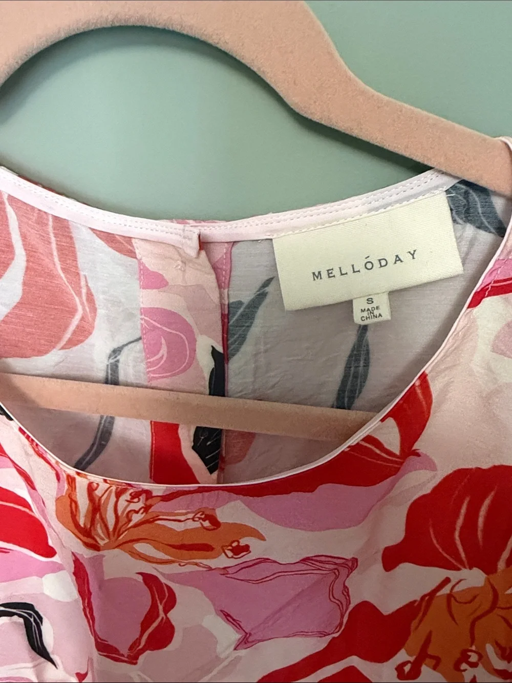 NWOT Melloday 2-Piece Floral Matching Set Pink Wide Leg Pants & Blouse